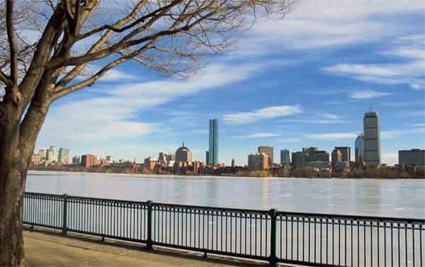 Boston-spirit-back-bay-skyline-Cambridge-frozen-River-Charles