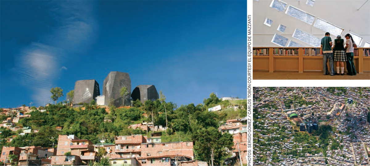 Colombia Area Redevelopment as a Vehicle for Affordable Housing España Library building landscape interior aerial view
