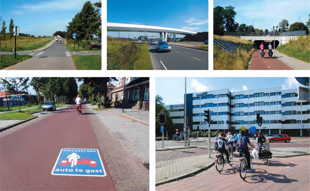 Cycling-Netherlands-Main-bicycle-track-Dedicated-cyclist-pedestrian-bridge-tunnel-Bicycle-street-Dutch-innovation-traffic-light-route