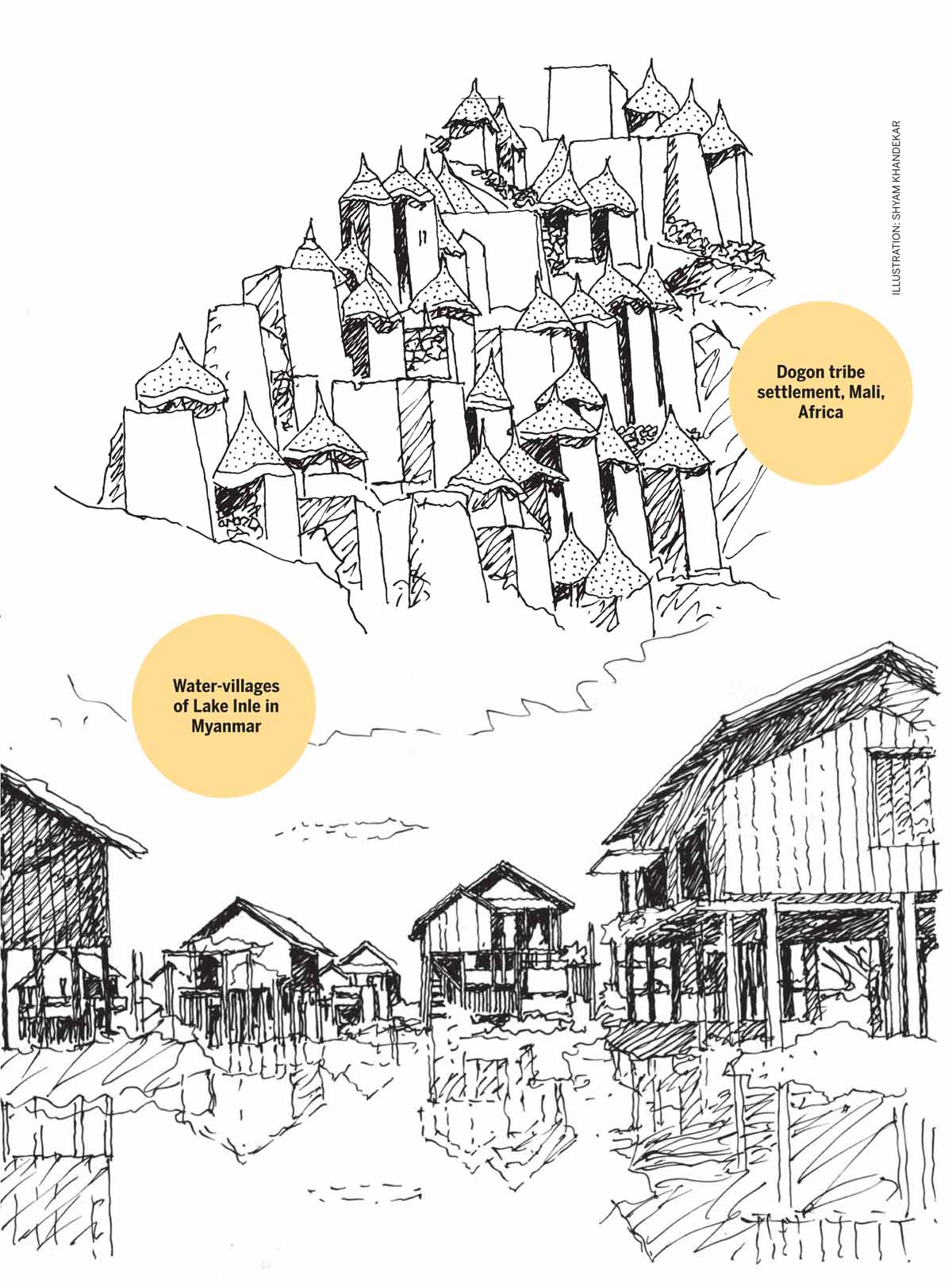 Housing-Without-Architects-Dogon-tribe-settlement-Mali-Africa-Water-villages-Lake-Inle-Myanmar