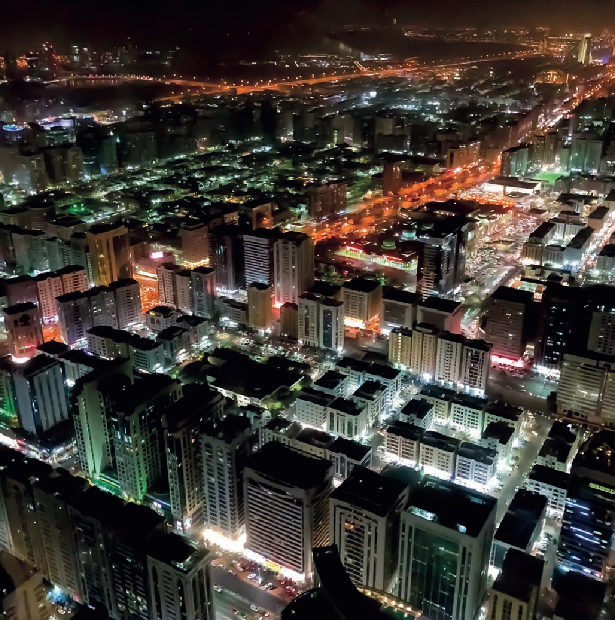Trip-Abu-Dhabi’s-Planning-History-Urban-Block-tall-densely-packed-buildings-arterial-roads-low-rise-residential-fostering-community