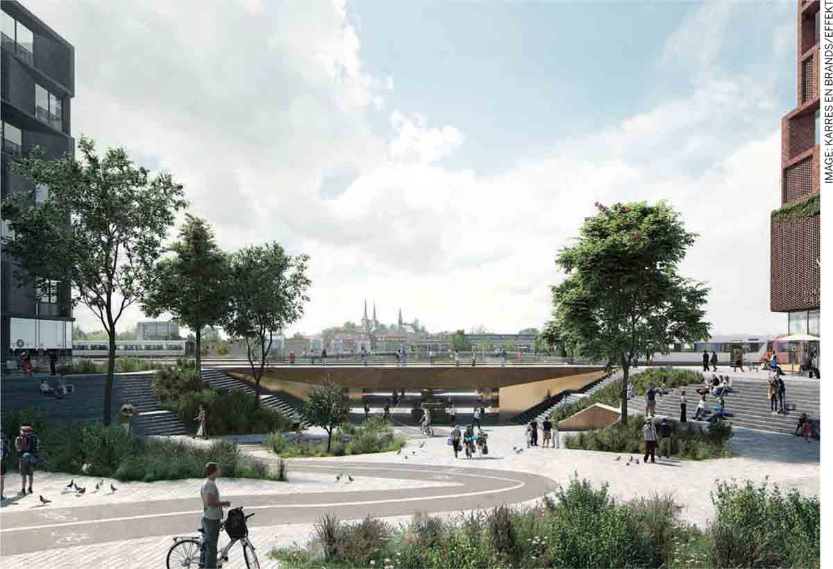 Landscape-Infrastructure-Future-image-pedestrian-bicycle-tunnel-railway-station-Ny-Østergade-Roskilde-Denmark