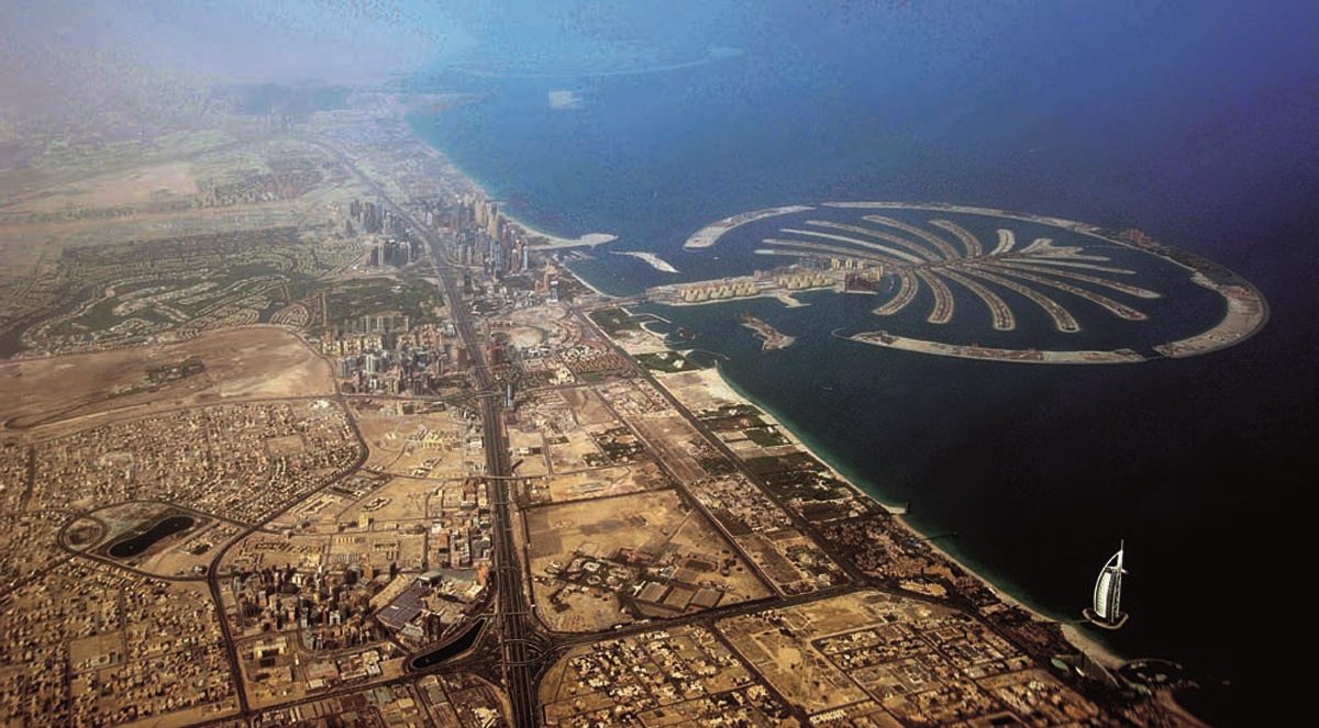 Re-evaluating-Urban-Asia-Aerial-view-Palm-Islands-Dubai