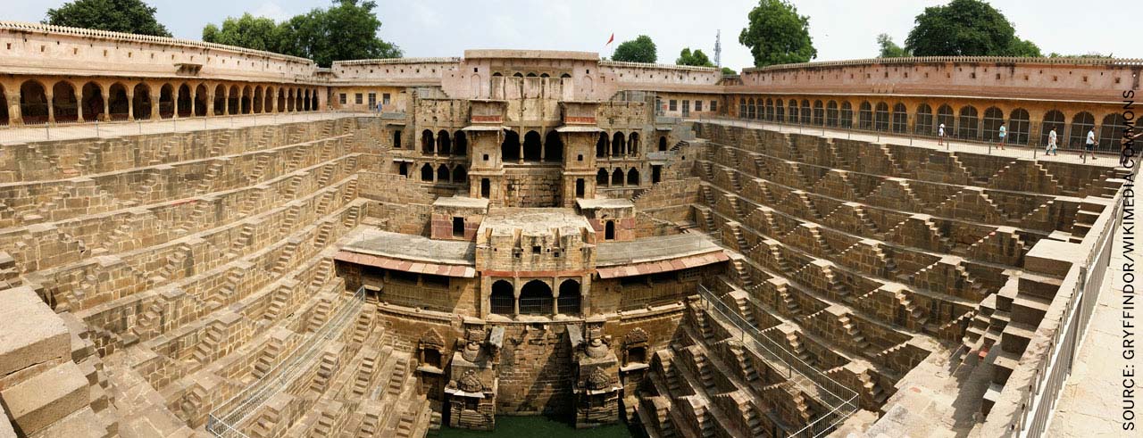 Covid19-cities-Chand-Baori-9th-century-Abhaneri-Rajasthan-India-stepped-reservoir-micro-climate-cooling-air-community-space