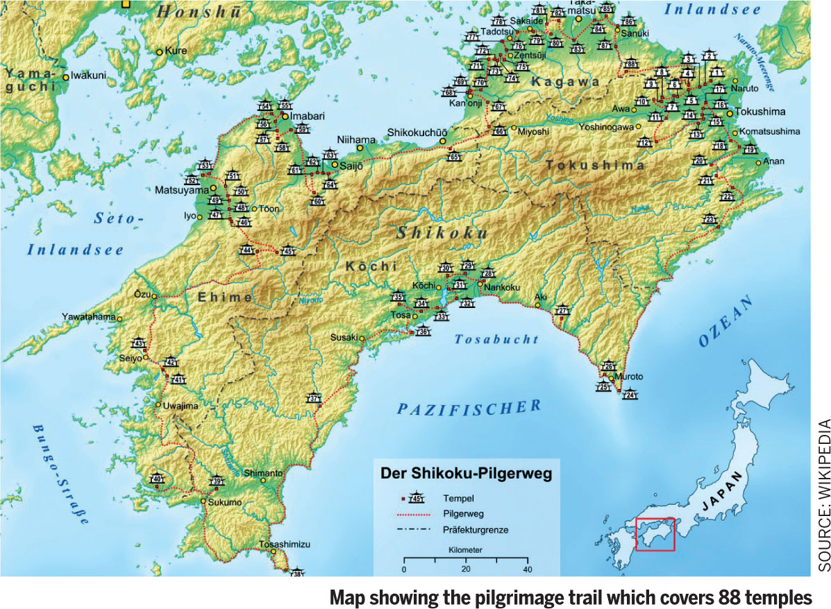 Walking-Search-Culture-Old-Japan-Map-showing-pilgrimage-trail-88-temples