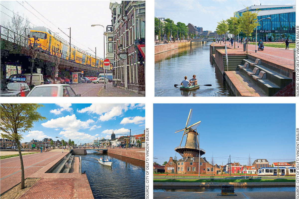 Waterways-Waterbodies-Guides-Dutch-History-situation-Spoorsingel-elevated-railway-Reconnection-adjacent-parts-attractive-water-ways