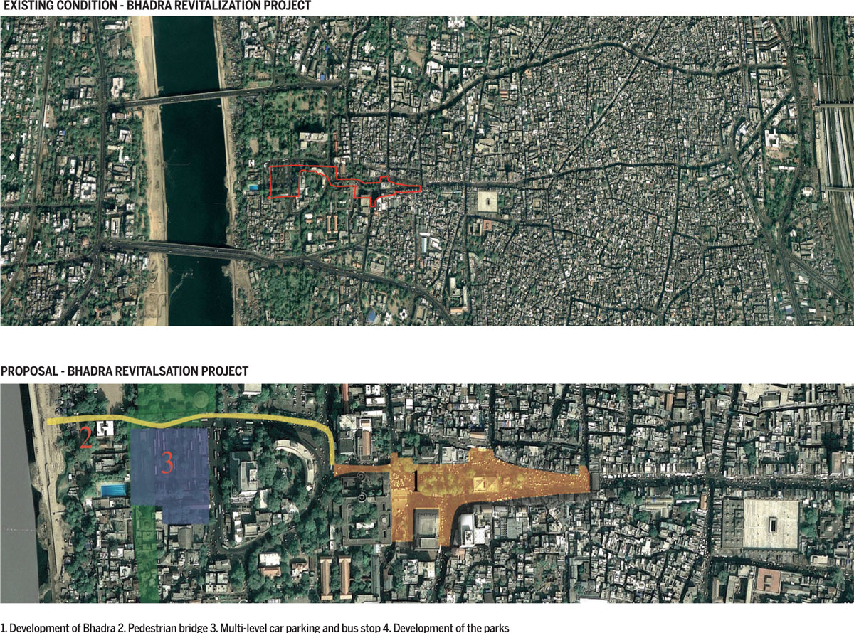The-Great-Revitalisation-Development-Bhadra-Pedestrian-bridge-Multi-level-car-parking-bus-stop-parks