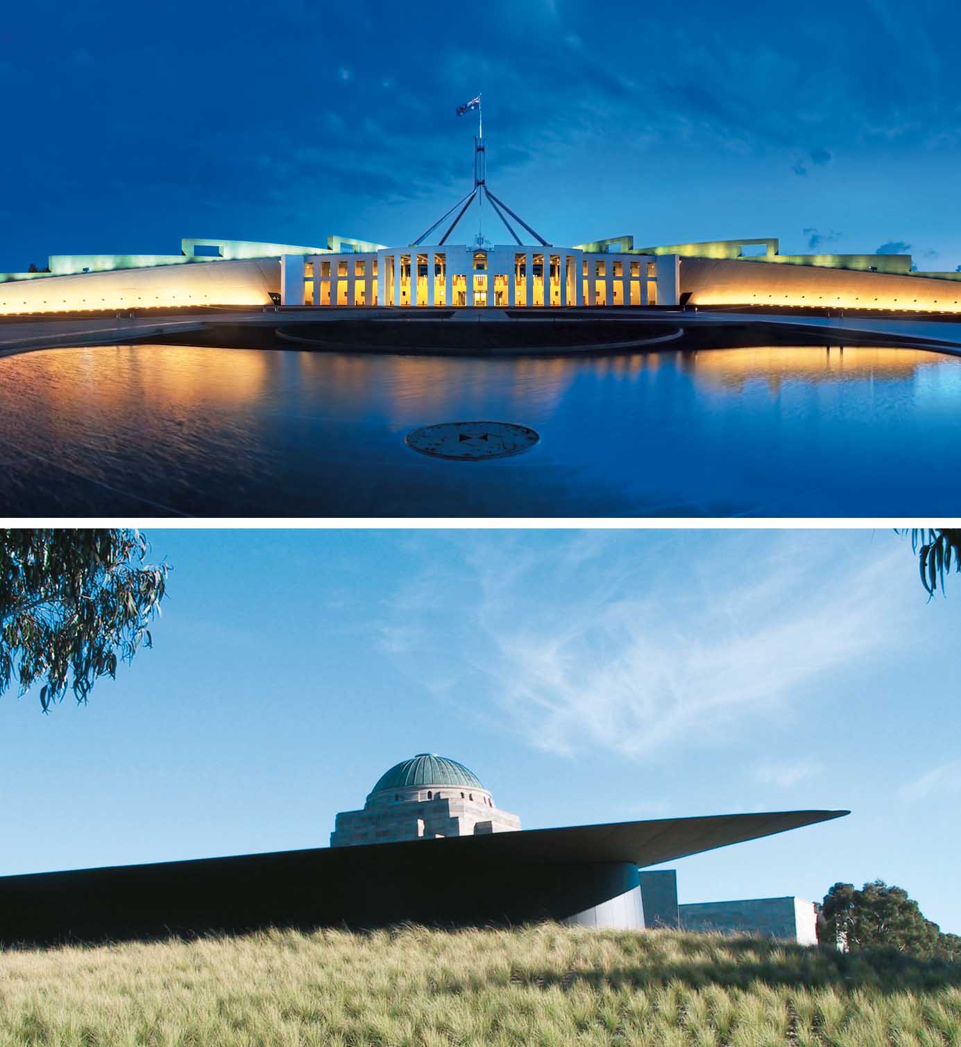 canberra-capital-city-bush-new-parliament-house-built-hill-axis-mount-ainslie-war-memorial-old-sits-across-within-triangle-sited-along-edge-lake-burley-griffin-australian-developed-commemorate-soldiers-lost-lives-first-world-war-opened-until-1941-outset-second