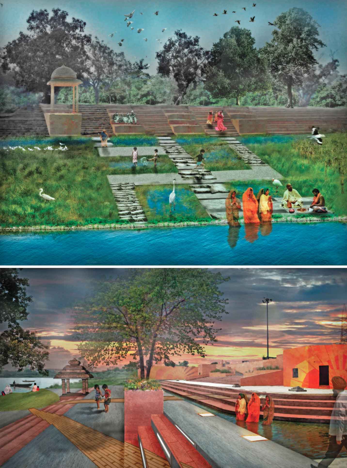 ghats-rivers-life-nature culture-delhi-concept-view-designing-public-access-riverbank