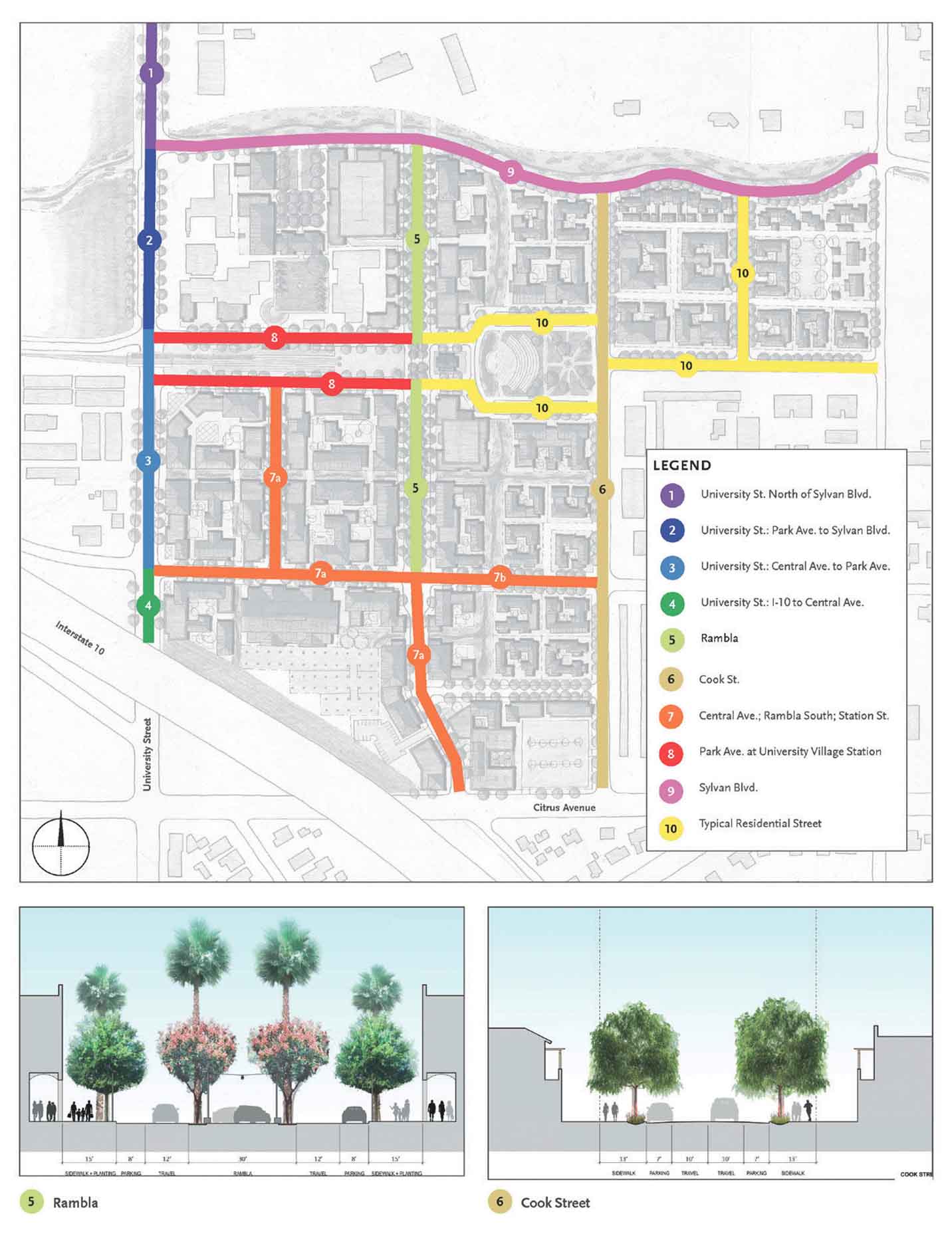 creating-memorable-streets-standards-new-transit-village-redlands-california-network-plan-identifies-village’s-various-while-sections-indicate-vehicular-travel-lane-sidewalk-widths-tree-character-each
