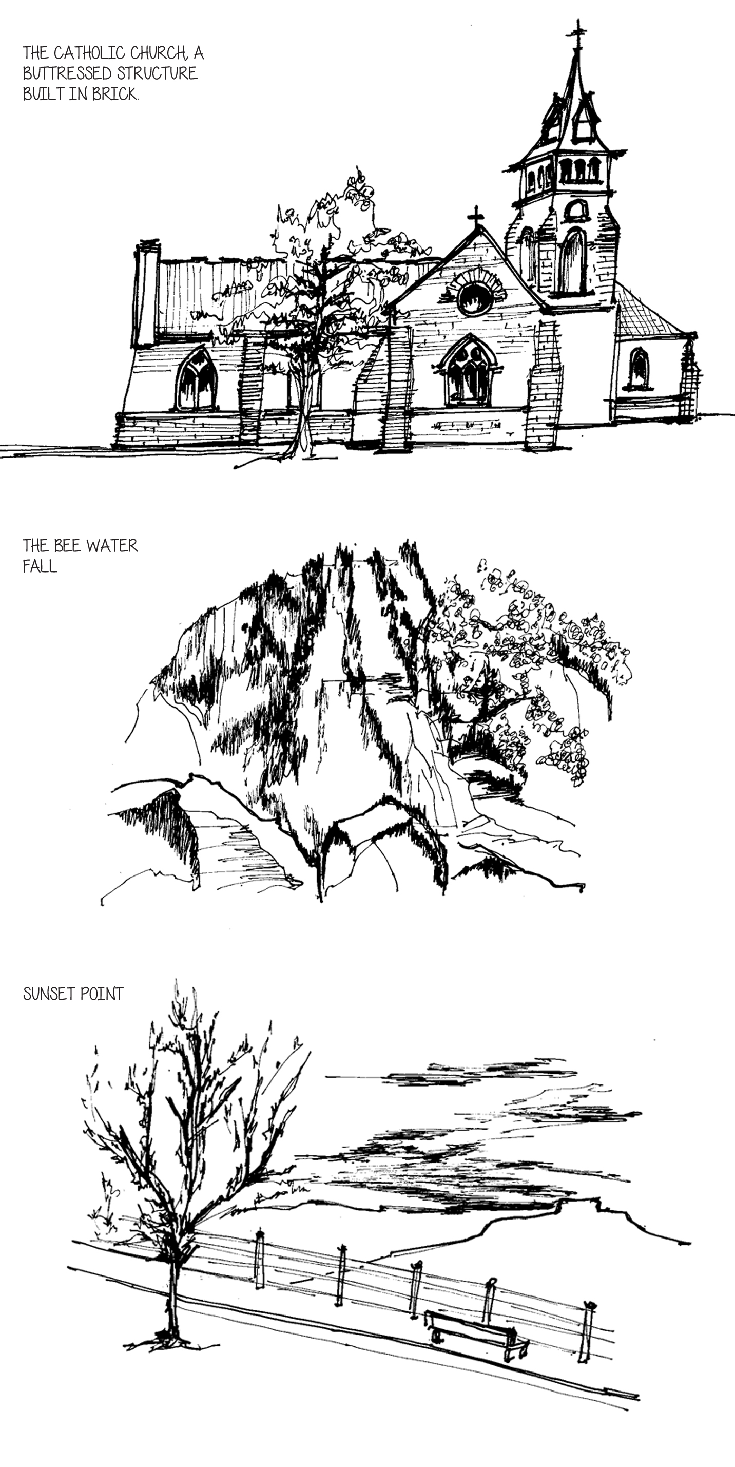 the-five-caves-panchmarhi-catholic-church-buttressed-structure-built-brick-bee-waterfall-sunset-point